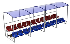Трибуна двухрядная 24 мест с козырьком