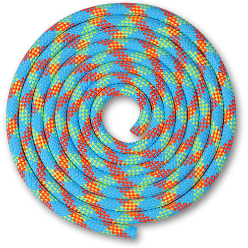 Скакалка гимнастическая INDIGO, утяжеленная, длина 3м, шнур, голубо-кораллово-лимон