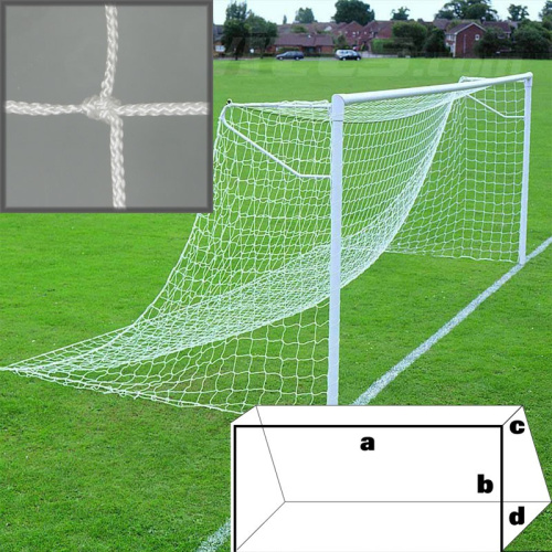 Сетка футб. "KV.REZAC" арт.14935024, a:7.5 b:2.5 c:1.2 d:1.2м, нить 3мм ПП бел.