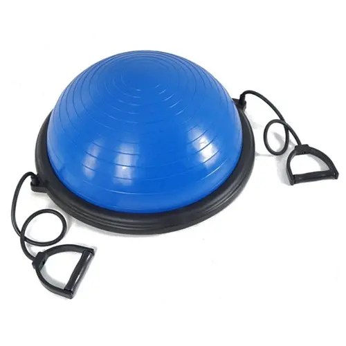 Полусфера гимнастическая с эспандерами TL01 blue 46 см