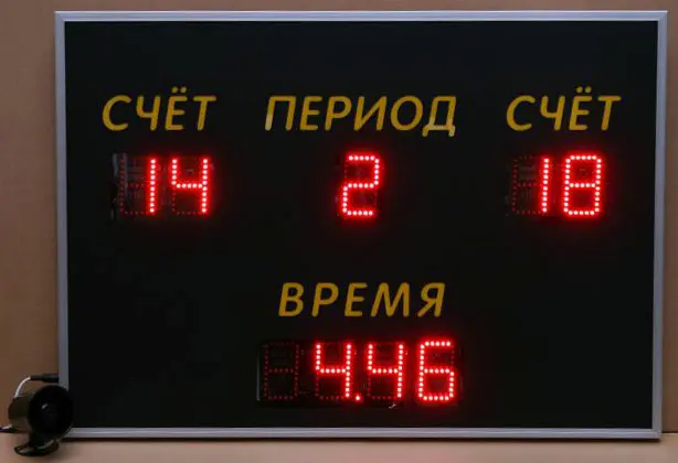 Табло электронное игровое (для волейбола, баскетбола, футбола, гандбола) с защитным экраном