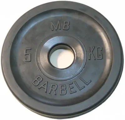Диск обрезиненный, чёрный, евро-классик, 5 кг