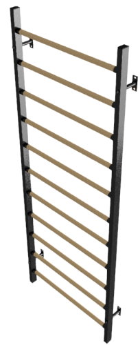 Стенка гимнастическая шведская 260х100х16см (металл/дерево)