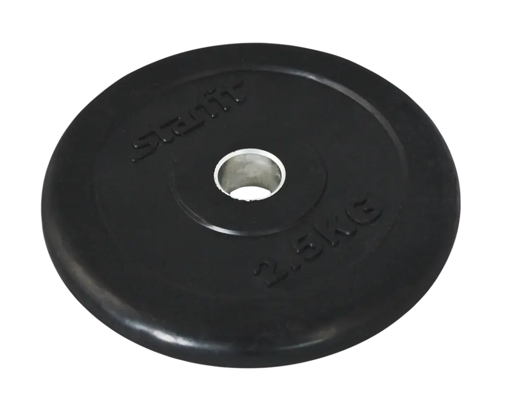 Диск обрезиненный STARFIT BB-202  2,5 кг, d=26 мм, стальная втулка, черный