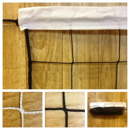 Сетка волейбольная нить 3,0 мм 1*9,5 м черный трос стальной