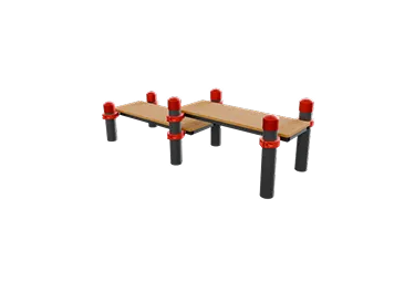  Горизонтальная гимнастическая скамья двойная разноуровневая, для выполнения испытаний «Сгибание и разгибание рук в упоре о гимнастическую скамью» и «Сгибание и разгибание рук в упоре о сиденье стула».