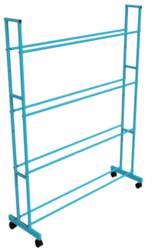 Стеллаж для хранения мячей на колесах 1345х1770х400мм на 20 мячей.