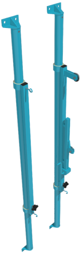 Стойки волейбольные универсальные пристенные с ползуном и механизмом натяжения (компл)