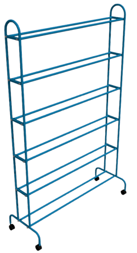 Стеллаж для хранения мячей на колесах 200*125*45 см 6 полок