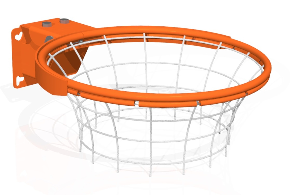 Кольцо баскетбольное метал №7 амортизационное,d 450мм, с трубчатой системой крепления,без сетки
