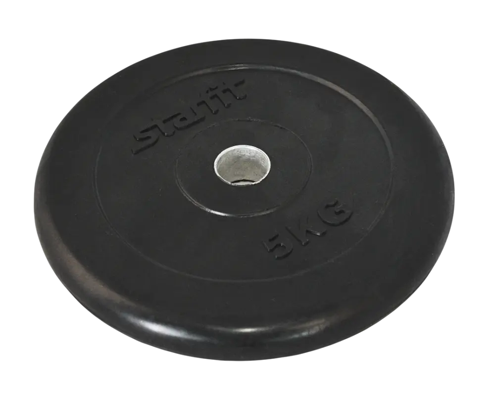 Диск обрезиненный STARFIT BB-202  5 кг, d=26 мм, стальная втулка, черный