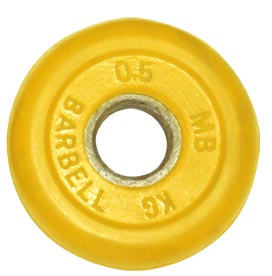 Диск обрезиненный, желтый, 31 мм, 0,5 кг