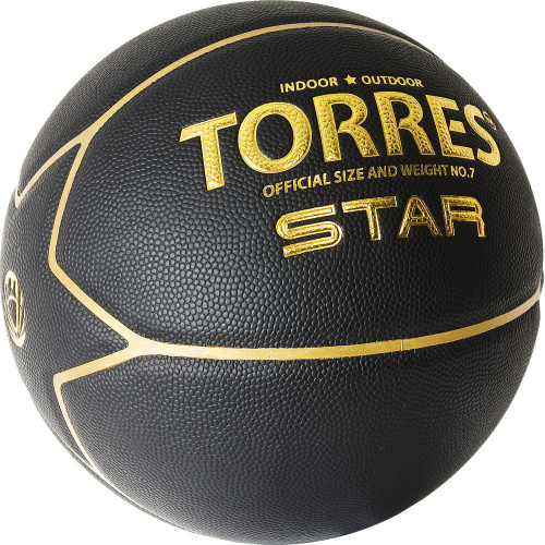 Мяч баскетбольный TORRES Star, р.7 (ПУ-композит)