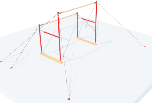 Брусья гимнастические женские разновысокие (жерди стеклопластик) эконом