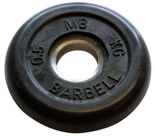 Диск обрезиненный, чёрного цвета, 26 мм, 0,5 кг