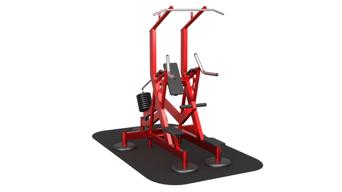 Уличный силовой тренажер для подтягивания и отжимания на брусьях с противовесом с изменяемой нагрузкой, в том числе для инвалидов и лиц с ограниченными возможностями здоровья