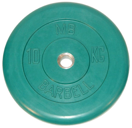 Диск обрезиненный, зелёный, 31 мм, 10 кг