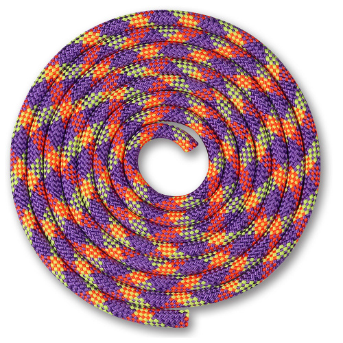 Скакалка гимнастическая INDIGO, утяжеленная, длина 3м, шнур, фиол-кораллов-лимонный