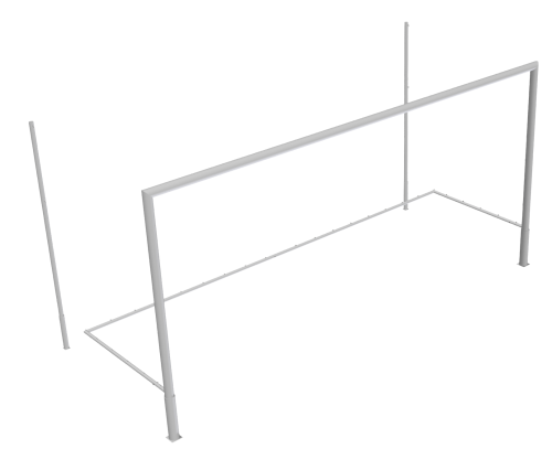 Ворота футбольные 5,0х2,0м ГОСТ Р 55664 – 2013г, Тип-1(со штангами,  закрепленными в установочных гильзах и  стойками натяжения)(компл-2шт),без сетки