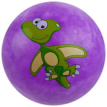 Мяч "Динозаврики", d=25 см, 60гр, цвет фиолетовый