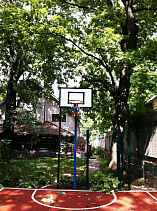 Стойки баскетбольные уличные вылет 0,5м (пара) профиль 80х80мм для щита из фанеры 