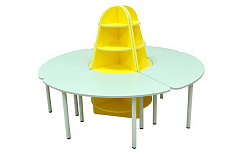 Дидактический набор мебели "Ромашка": дидактический стол "Ромашка" - 4 шт.  стойка угловая "Ромашка" - 4 шт.