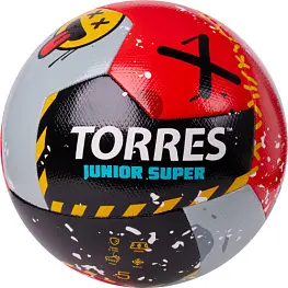 Мяч футб. "TORRES Junior-4" арт.F318234, р.4, вес 310-330 г,глянц.ПУ, 3 сл, 32п, руч.сш, бел-жел-гол