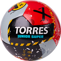 Мяч футб. "TORRES Junior-4" арт.F318234, р.4, вес 310-330 г,глянц.ПУ, 3 сл, 32п, руч.сш, бел-жел-гол