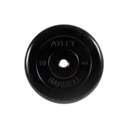 Диск обрезиненный, чёрного цвета, 26 мм, 10 кг  Atlet
