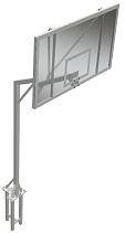 Стойки баскетбольные уличные вылет 1,2 м (пара) профиль 80х80мм для щита из оргстекла 1800*1050мм