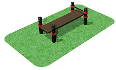 Горизонтальная гимнастическая скамья с фиксацией ступней (для выполнения испытания (теста) "Поднимание туловища из положения лежа на спине") 108мм