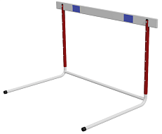 Барьер легкоатлетический тренировочный согнутый сталь-алюминий, 6 уровней регулировки юношеский
