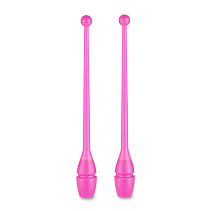 Булавы для худ. гимнастики INDIGO, 36 см, пластик, каучук, в компл. 2шт, розовый