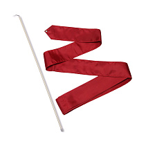 Лента гимнастическая с палочкой 56см, длина 6м, бордовый