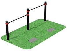 Перекладины стационарные разноуровневые с упором для ног (для выполнения испытания (теста)"Подтягивание из виса лежа на низкой перекладине") 108мм