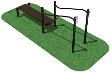 Скамья с брусьями 