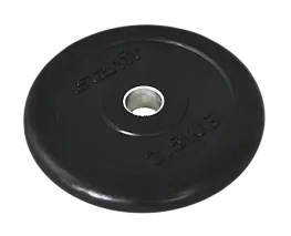 Диск обрезиненный STARFIT BB-202  2,5 кг, d=26 мм, стальная втулка, черный