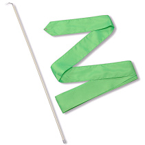 Лента гимнастическая с палочкой 56см, длина 6м, салатовый