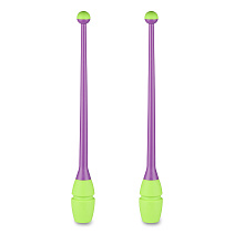 Булавы для худ. гимнастики INDIGO, 45 см, пластик, каучук, в компл. 2шт, фиолет-салат