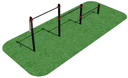 Тройной каскад турников для отжиманий и подтягиваний овал 