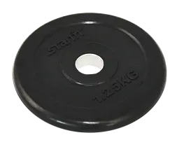 Диск обрезиненный STARFIT BB-202  1,25 кг, d=26 мм, стальная втулка, черный