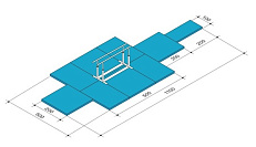 Зона приземления для гимнастических параллельных брусьев (35,2 кв.м)