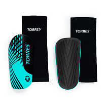 Щитки футбольные TORRES Pro, р.L, без голеностопа, черно-сине-белый