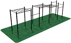 Классический трехуровневый рукоход с турниками диам 89мм