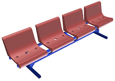 Скамейка зрительская для спорт. сооруж. на 4 места (пластиковые сиденья)