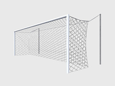 Ворота футбольные под свободно подвешиваемую сетку, 7,32 х 2,44 глубина ворот 2м