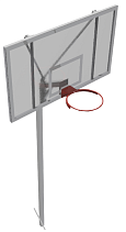 Стойки баскетбольные уличные вылет 0,5 м (пара) профиль 80х80мм для щита из оргстекла 1800х1050мм