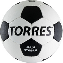 Мяч футб. "TORRES Main Stream", р.5, 32 панели. PU, 4 подкл. слоя, ручная сшивка, бело-черный