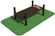 Гимнастическая скамья с платформой для фиксации результатов (для выполнения испытания (теста) "Сгибание-разгибание рук в упоре лежа на полу") 108мм