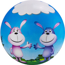 Мяч детский с рисунком "Зайчата", арт.MD-23-01, диам. 23 см, ПВХ, мультиколор